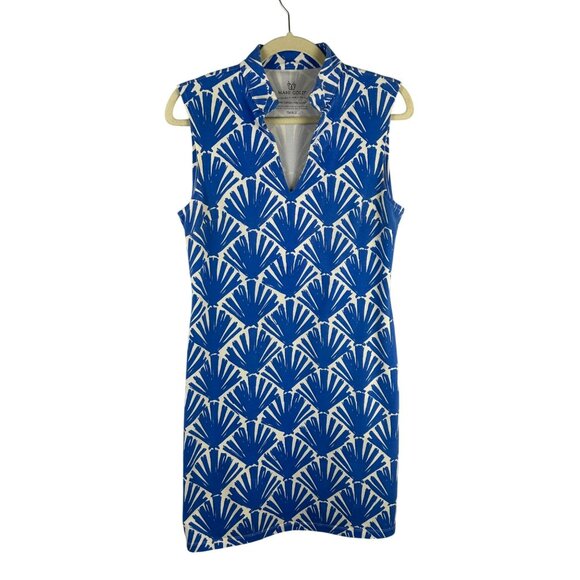 Mahi Gold Schooner Dress Women Small Blue White Mini Length Stretch Active